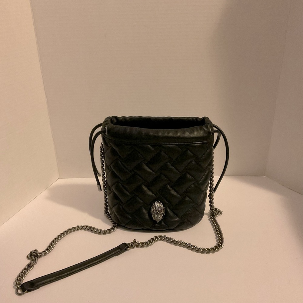 Quilted Kurt Geiger black bucket bag